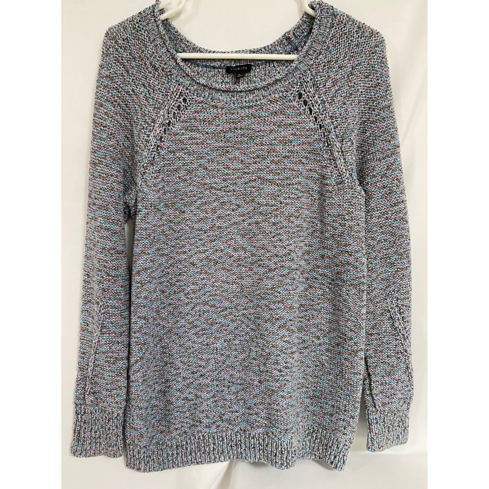 Talbots‎ Multicolor Knit Sweater Medium Long Sleeve Pullover Casual Women's M